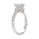 14K WHITE GOLD 1CT ROUND/MARQUISE DIAMOND LADIES RING(CENTER STONE MARQUISE DIAMOND 3/4CT) - Image 4