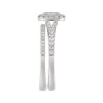 14K WHITE GOLD 1CT ROUND/OVAL DIAMOND LADIES BRIDAL SET(CENTER STONE OVAL DIAMOND 1/2CT) - Image 3