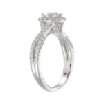 14K WHITE GOLD 1CT ROUND/OVAL DIAMOND LADIES RING(CENTER STONE OVAL DIAMOND 1/2CT) - Image 2