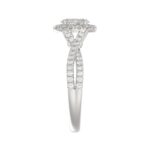 14K WHITE GOLD 1CT ROUND/OVAL DIAMOND LADIES RING(CENTER STONE OVAL DIAMOND 1/2CT) - Image 5