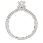 14K WHITE GOLD 1CT ROUND/OVAL DIAMOND LADIES SEMI MOUNT RING(CENTER STONE OVAL DIAMOND 3/4CT) - Image 4