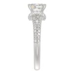 14K WHITE GOLD 1CT ROUND/OVAL DIAMOND LADIES SEMI MOUNT RING(CENTER STONE OVAL DIAMOND 3/4CT) - Image 5