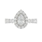 14K WHITE GOLD 1CT ROUND/PEAR DIAMOND LADIES SEMI MOUNT RING(CENTER STONE MOUNT PEAR DIAMOND 1CT - Image 4