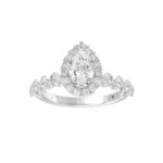 14K WHITE GOLD 1CT ROUND/PEAR DIAMOND LADIES SEMI MOUNT RING(CENTER STONE MOUNT PEAR DIAMOND 1CT) - Image 3