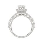 14K WHITE GOLD 1CT ROUND/PEAR DIAMOND LADIES SEMI MOUNT RING(CENTER STONE MOUNT PEAR DIAMOND 1CT) - Image 4