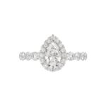 14K WHITE GOLD 1CT ROUND/PEAR DIAMOND LADIES SEMI MOUNT RING(CENTER STONE MOUNT PEAR DIAMOND 1CT) - Image 6