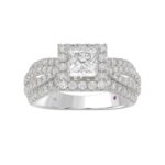 14K WHITE GOLD 1CT ROUND/PRINCESS DIAMOND LADIES RING(CENTER STONE MOUNT PRINCESS DIAMOND 1CT) - Image 3