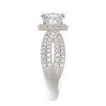 14K WHITE GOLD 1CT ROUND/PRINCESS DIAMOND LADIES RING(CENTER STONE MOUNT PRINCESS DIAMOND 1CT) - Image 5