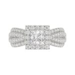 14K WHITE GOLD 1CT ROUND/PRINCESS DIAMOND LADIES RING(CENTER STONE MOUNT PRINCESS DIAMOND 1CT) - Image 6