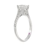 14K WHITE GOLD 1CT ROUND/PRINCESS DIAMOND LADIES RING(CENTER STONE PRINCESS DIAMOND 3/4CT) - Image 2