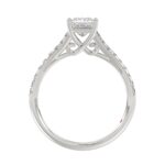 14K WHITE GOLD 1CT ROUND/PRINCESS DIAMOND LADIES RING(CENTER STONE PRINCESS DIAMOND 3/4CT) - Image 4