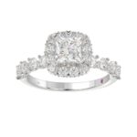 14K WHITE GOLD 1CT ROUND/PRINCESS DIAMOND LADIES SEMI MOUNT RING(CENTER STONE MOUNT PRINCESS DIAMOND 1CT) - Image 3
