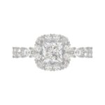 14K WHITE GOLD 1CT ROUND/PRINCESS DIAMOND LADIES SEMI MOUNT RING(CENTER STONE MOUNT PRINCESS DIAMOND 1CT) - Image 6