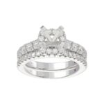 14K WHITE GOLD 2 1/4CT ROUND/PRINCESS DIAMOND LADIES BRIDAL SET(CENTER STONE PRINCESS DIAMOND 3/4CT) - Image 2