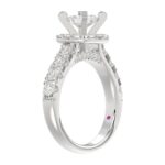 14K WHITE GOLD 2 1/4CT ROUND/PRINCESS DIAMOND LADIES BRIDAL SET(CENTER STONE PRINCESS DIAMOND 3/4CT) - Image 3