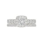 14K WHITE GOLD 2 1/4CT ROUND/PRINCESS DIAMOND LADIES BRIDAL SET(CENTER STONE PRINCESS DIAMOND 3/4CT) - Image 7