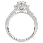 14K WHITE GOLD 3 3/4CT ROUND DIAMOND LADIES SEMI MOUNT BRIDAL SET(CENTER STONE MOUNT ROUND DIAMOND 1CT) - Image 5
