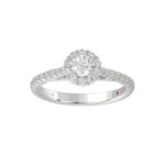 14K WHITE GOLD 3/4CT ROUND DIAMOND LADIES RING( CENTER STONE ROUND DIAMOND 1/3CT) - Image 3