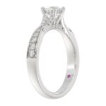 14K WHITE GOLD 3/4CT ROUND DIAMOND LADIES RING( CENTER STONE ROUND DIAMOND 3/8CT) - Image 2