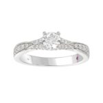 14K WHITE GOLD 3/4CT ROUND DIAMOND LADIES RING( CENTER STONE ROUND DIAMOND 3/8CT) - Image 3