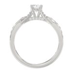 14K WHITE GOLD 3/4CT ROUND DIAMOND LADIES RING( CENTER STONE ROUND DIAMOND 3/8CT) - Image 4