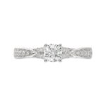 14K WHITE GOLD 3/4CT ROUND DIAMOND LADIES RING( CENTER STONE ROUND DIAMOND 3/8CT) - Image 6
