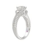 14K WHITE GOLD 3/4CT ROUND DIAMOND LADIES RING(CENTER STONE MOUNT ROUND DIAMOND 1CT) - Image 2