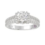 14K WHITE GOLD 3/4CT ROUND DIAMOND LADIES RING(CENTER STONE MOUNT ROUND DIAMOND 1CT) - Image 3