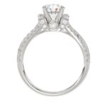 14K WHITE GOLD 3/4CT ROUND DIAMOND LADIES RING(CENTER STONE MOUNT ROUND DIAMOND 1CT) - Image 4