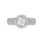 14K WHITE GOLD 3/4CT ROUND DIAMOND LADIES RING(CENTER STONE MOUNT ROUND DIAMOND 1CT) - Image 6