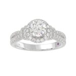14K WHITE GOLD 3/4CT ROUND DIAMOND LADIES RING(CENTER STONE MOUNT ROUND DIAMOND 1CT) - Image 3