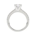 14K WHITE GOLD 3/4CT ROUND DIAMOND LADIES SEMI MOUNT BRIDAL SET(CENTER STONE MOUNT PRINCESS DIAMOND 1 1/5CT) - Image 5