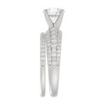 14K WHITE GOLD 3/4CT ROUND DIAMOND LADIES SEMI MOUNT BRIDAL SET(CENTER STONE MOUNT ROUND DIAMOND 1CT) - Image 5
