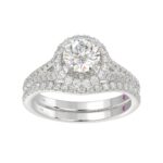 14K WHITE GOLD 3/4CT ROUND DIAMOND LADIES SEMI MOUNT BRIDAL SET(CENTER STONE MOUNT ROUND DIAMOND 1CT) - Image 3