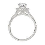 14K WHITE GOLD 3/4CT ROUND DIAMOND LADIES SEMI MOUNT BRIDAL SET(CENTER STONE MOUNT ROUND DIAMOND 1CT) - Image 4