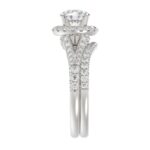 14K WHITE GOLD 3/4CT ROUND DIAMOND LADIES SEMI MOUNT BRIDAL SET(CENTER STONE MOUNT ROUND DIAMOND 1CT) - Image 5