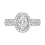 14K WHITE GOLD 3/4CT ROUND DIAMOND LADIES SEMI MOUNT RING(CENTER STONE MOUNT OVAL DIAMOND 1CT) - Image 6