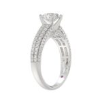 14K WHITE GOLD 3/4CT ROUND DIAMOND LADIES SEMI MOUNT RING(CENTER STONE MOUNT ROUND DIAMOND 1CT) - Image 2