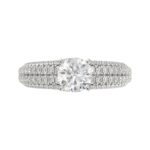 14K WHITE GOLD 3/4CT ROUND DIAMOND LADIES SEMI MOUNT RING(CENTER STONE MOUNT ROUND DIAMOND 1CT) - Image 6