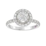 14K WHITE GOLD 3/4CT ROUND DIAMOND LADIES SEMI MOUNT RING(CENTER STONE MOUNT ROUND DIAMOND 1CT) - Image 3