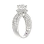 14K WHITE GOLD 3/4CT ROUND DIAMOND LADIES SEMI MOUNT RING(CENTER STONE MOUNT ROUND DIAMOND 1CT) - Image 2