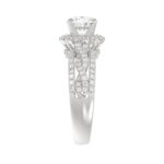 14K WHITE GOLD 3/4CT ROUND DIAMOND LADIES SEMI MOUNT RING(CENTER STONE MOUNT ROUND DIAMOND 1CT) - Image 5