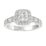 14K WHITE GOLD 3/4CT ROUND/BAGUETTE/PRINCESS DIAMOND LADIES RING(CENTER STONE MOUNT PRINCESS DIAMOND 1CT) - Image 2