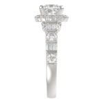 14K WHITE GOLD 3/4CT ROUND/BAGUETTE/PRINCESS DIAMOND LADIES RING(CENTER STONE MOUNT PRINCESS DIAMOND 1CT) - Image 5