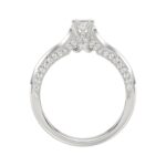 14K WHITE GOLD 3/4CT ROUND/OVAL DIAMOND LADIES RING(CENTER STONE OVAL DIAMOND 1/2CT) - Image 2