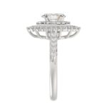 14K WHITE GOLD 3/4CT ROUND/OVAL DIAMOND LADIES SEMI MOUNT RING(CENTER STONE MOUNT OVAL DIAMOND 1CT) - Image 6