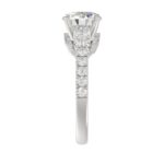 14K WHITE GOLD 3/4CT ROUND/PEAR DIAMOND LADIES SEMI MOUNT RING (CENTER STONE ROUND DIAMOND 2CT) - Image 6