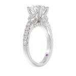 14K WHITE GOLD 3/4CT ROUND/PEAR DIAMOND LADIES SEMI MOUNT RING(CENTER STONE MOUNT ROUND DIAMOND 2CT) - Image 3