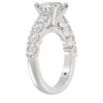 14K WHITE GOLD 3CT ROUND DIAMOND LADIES SEMI MOUNT BRIDAL SET(CENTER STONE MOUNT ROUND DIAMOND 2CT) - Image 3