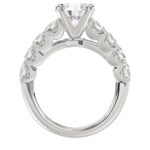 14K WHITE GOLD 3CT ROUND DIAMOND LADIES SEMI MOUNT BRIDAL SET(CENTER STONE MOUNT ROUND DIAMOND 2CT) - Image 5